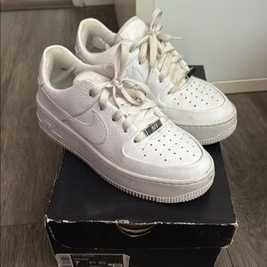 Nike Air Force 1 White Leather Sneakers